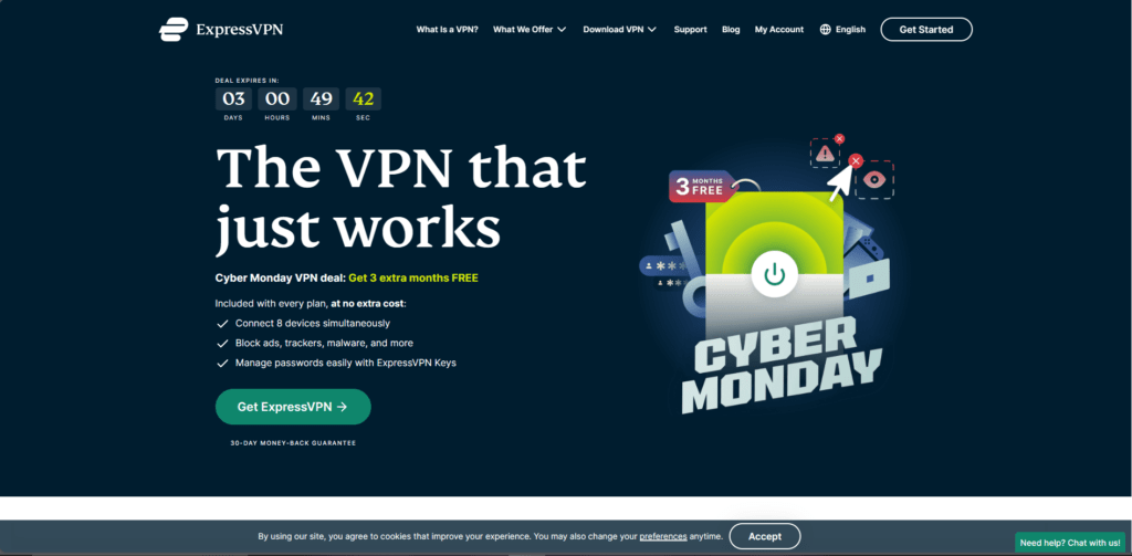ExpressVPN - Home Page ScreenShot - Best VPN For Mac in 2024