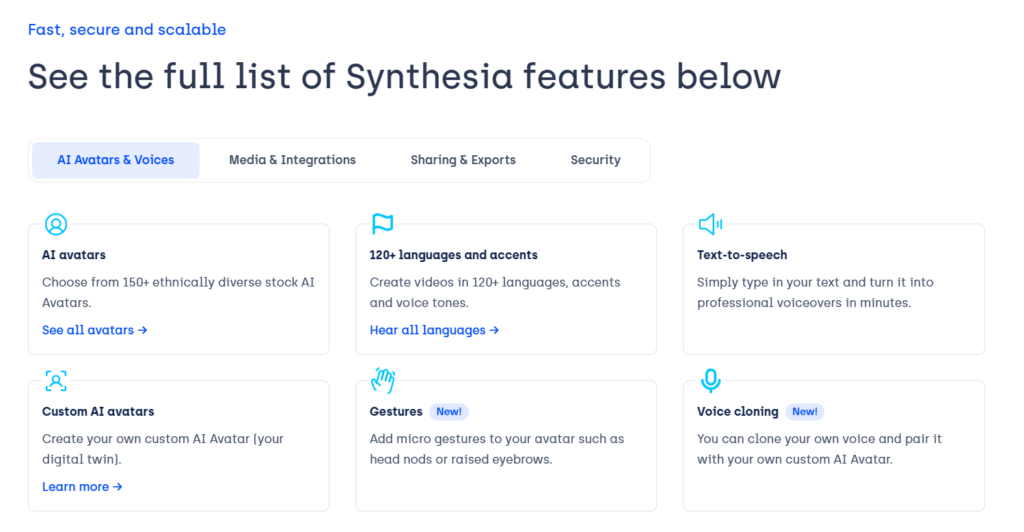 Synthesia Ai Features